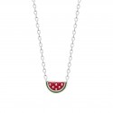 Collier enfant en argent 925 rhodié pendentif pastèque