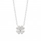 Collier Argent Rhodié Trèfle pavé Oxydes De Zirconium pas cher obrillant-bijoux
