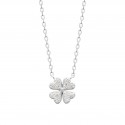 Collier Argent Rhodié Trèfle pavé Oxydes De Zirconium