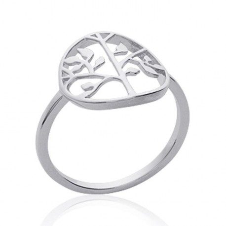 Bague en argent massif 925 rhodié anneau arbre de vie Obrillant-Bijoux