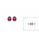 Boucles d'oreilles enfants puces en argent 925/000 coccinelle en émail rouge obrillant-bijoux