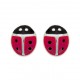 Boucles d'oreilles enfants puces en argent 925/000 coccinelle en émail rouge obrillant-bijoux