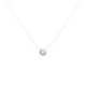Collier en argent 925/000 rhodié câble nylon fil de pêche pierre ronde clos en zirconium blanc obrillant-bijoux