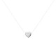 Collier en argent 925/000 rhodié câble nylon fil de pêche pierre coeur en zirconium blanc obrillant-bijoux