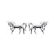 Boucles d'oreilles puces en argent 925/000 cheval obrillant-bijoux