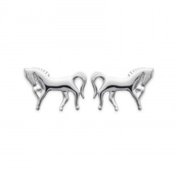 Boucles d'oreilles puces en argent 925/000 cheval obrillant-bijoux
