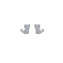 Boucles d'oreilles pour enfants puces en argent 925/000 petit chat obrillant-bijoux