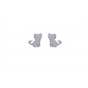 Boucles d'oreilles enfants puces en argent massif 925/1000 petit chat