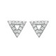 Boucles d'oreilles puces en argent 925/000 rhodié triangle pavé zirconium obrillant-bijoux