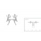 Boucles d'oreilles puces en argent 925/000 rhodié lézard salamandre obrillant-bijoux