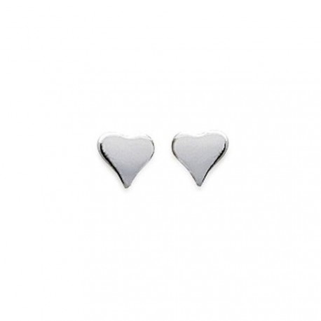 Boucles d'oreilles pour enfants puces en argent 925/000 rhodié petit coeur obrillant-bijoux