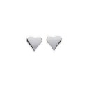 Boucles d'oreilles enfants puces en argent massif 925/000 rhodié petit coeur