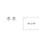 Boucles d'oreilles puces en argent 925/000 rhodié étoile ciselée obrillant-bijoux