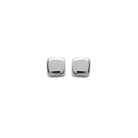 Boucles d'oreilles puces en argent 925/000 rhodié petit carré obrillant-bijoux