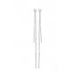 Boucles d'oreilles longues en argent 925/000 rhodié 2 brins pierre zirconium obrillant-bijoux