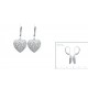 Boucles d'oreilles dormeuses en argent 925/000 rhodié coeur pavé en zirconium obrillant-bijoux