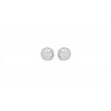Boucles d'oreilles puces en argent 925/1000 pierre ronde 6 mm en cristal blanc sertie clos