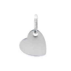 Pendentif argent massif 925/1000 petit coeur plat mode