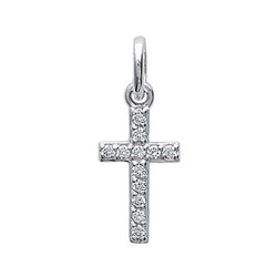 Pendentif croix oxydes de zirconium en argent pas cher obrillant-bijoux