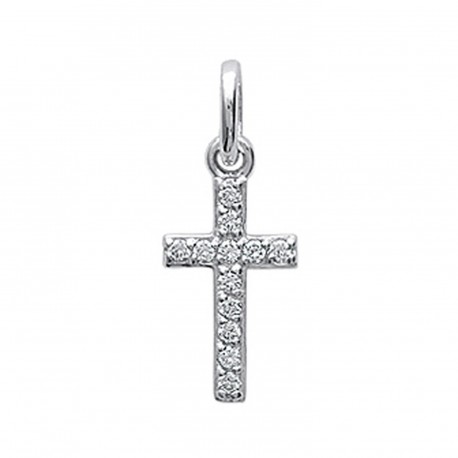 Pendentif croix oxydes de zirconium en argent pas cher obrillant-bijoux