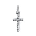 Pendentif croix oxydes de zirconium en argent