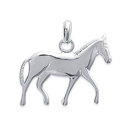 Pendentif en argent massif 925 cheval équitation obrillant-bijoux
