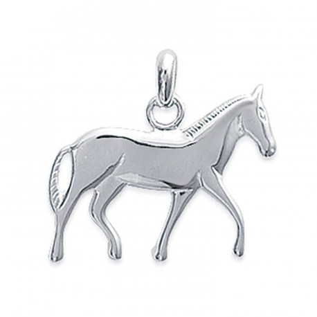 Pendentif en argent massif 925 cheval équitation obrillant-bijoux