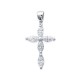 Pendentif croix pierres zirconium blanc en argent pas cher obrillant-bijoux