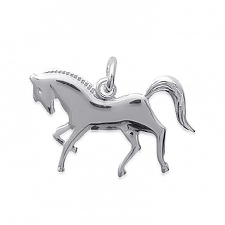 Pendentif en argent 925 cheval ciselé équitation obrillant-bijoux