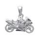 Pendentif argent 925 moto ciselé motard sport obrillant-bijoux