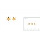 Boucles d'oreilles puces plaqué or étoiles pleines ciselés obrillant-bijoux