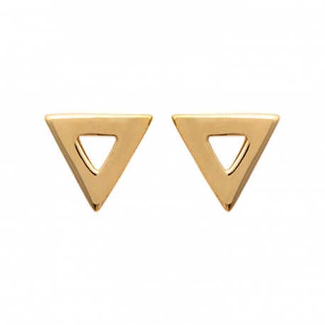 Boucles d'oreilles puces plaqué or triangle obrillant-bijoux