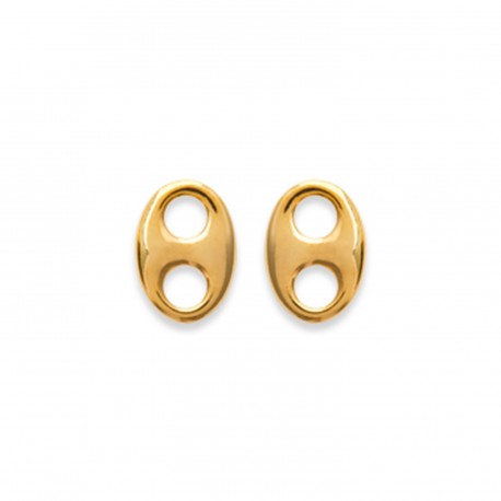 Boucles d'oreilles puces en plaqué or grain de café ciselés style mixte Obrillant-BIjoux