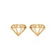 Boucles d'oreilles puces en plaqué or motif diamant obrillant-Bijoux