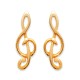 Boucles d'oreilles puces en plaqué or clé de sol thème musique Obrillant-Bijoux