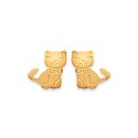 Boucles d'oreilles enfant puces en plaqué or petits chats