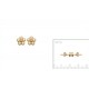 Boucles d'oreilles puces plaqué or fleur pavé pierres serties zirconium obrillant-bijoux