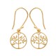 Boucles d'oreilles plaqué or cercle arbre vie ciselé mode obrillant-bijoux