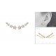 Boucles contours d'oreilles plaqué or étoiles pavé zirconium blanc obrillant-bijoux