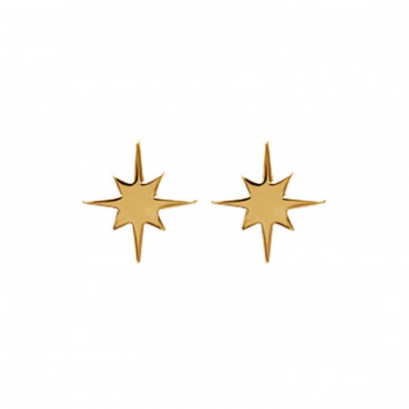 Boucles d'oreilles puces plaqué or étoiles style moderne obrillant-bijoux