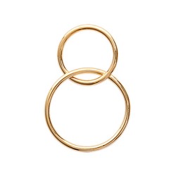 Pendentif plaqué or cercles anneaux entrelacés obrillant-bijoux