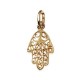 Pendentif plaqué or petite main de Fatima dentelle religion obrillant-bijoux