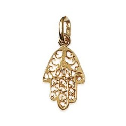 Pendentif plaqué or petite main de Fatima dentelle religion obrillant-bijoux