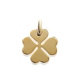 Pendentif plaqué or trèfle à quatre feuilles obrillant-bijoux