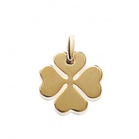 Pendentif plaqué or trèfle à quatre feuilles obrillant-bijoux