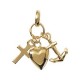 Pendentif plaqué or les 3 vertus cœur, croix , ancre obrillant-bijoux