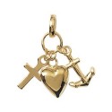 Pendentif en plaqué or les 3 vertus cœur, croix , ancre mode