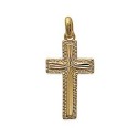 Pendentif en plaqué or croix finement ciselée religion catholique