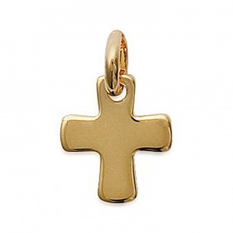 Pendentif plaqué or petite croix catholique obrillant-bijoux