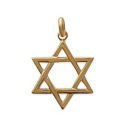 Pendentif plaqué or Etoile de david judaisme obrillant-bijoux